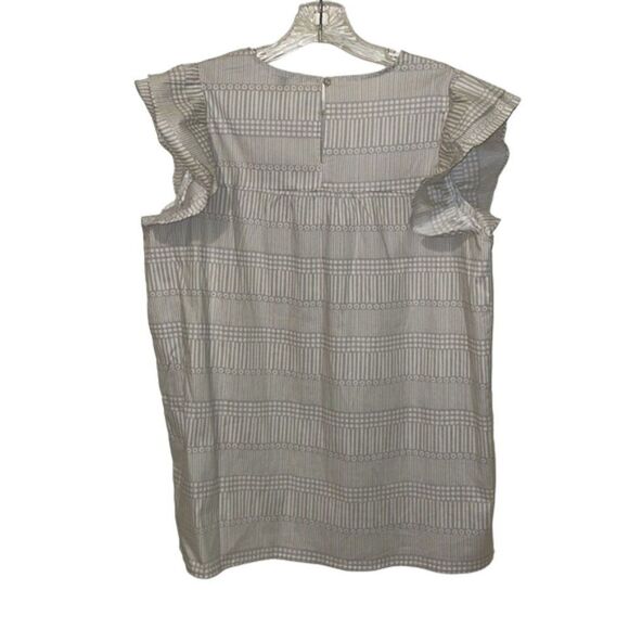 Michelle McDowell Gray Top Blouse Womens Medium Geometric Lightweight - Picture 3 of 10